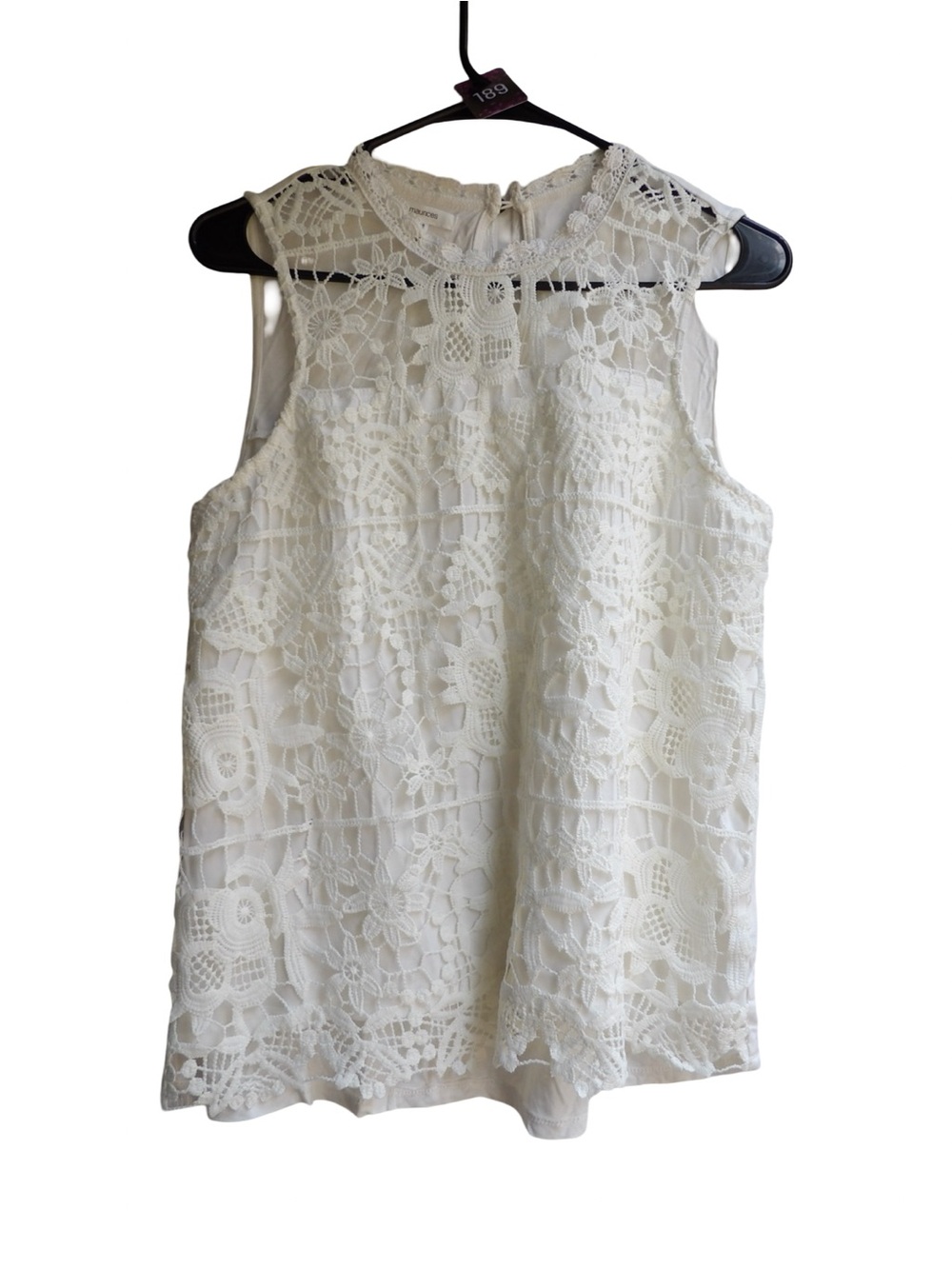 Maurices Cream Crochet Lace Tank Top